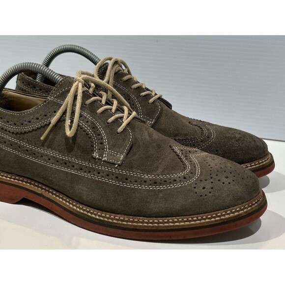 1901 Derby Shoes Oxford Men\'s 10.5 Gray Suede Wingtip Lace Up Brogues main image 12